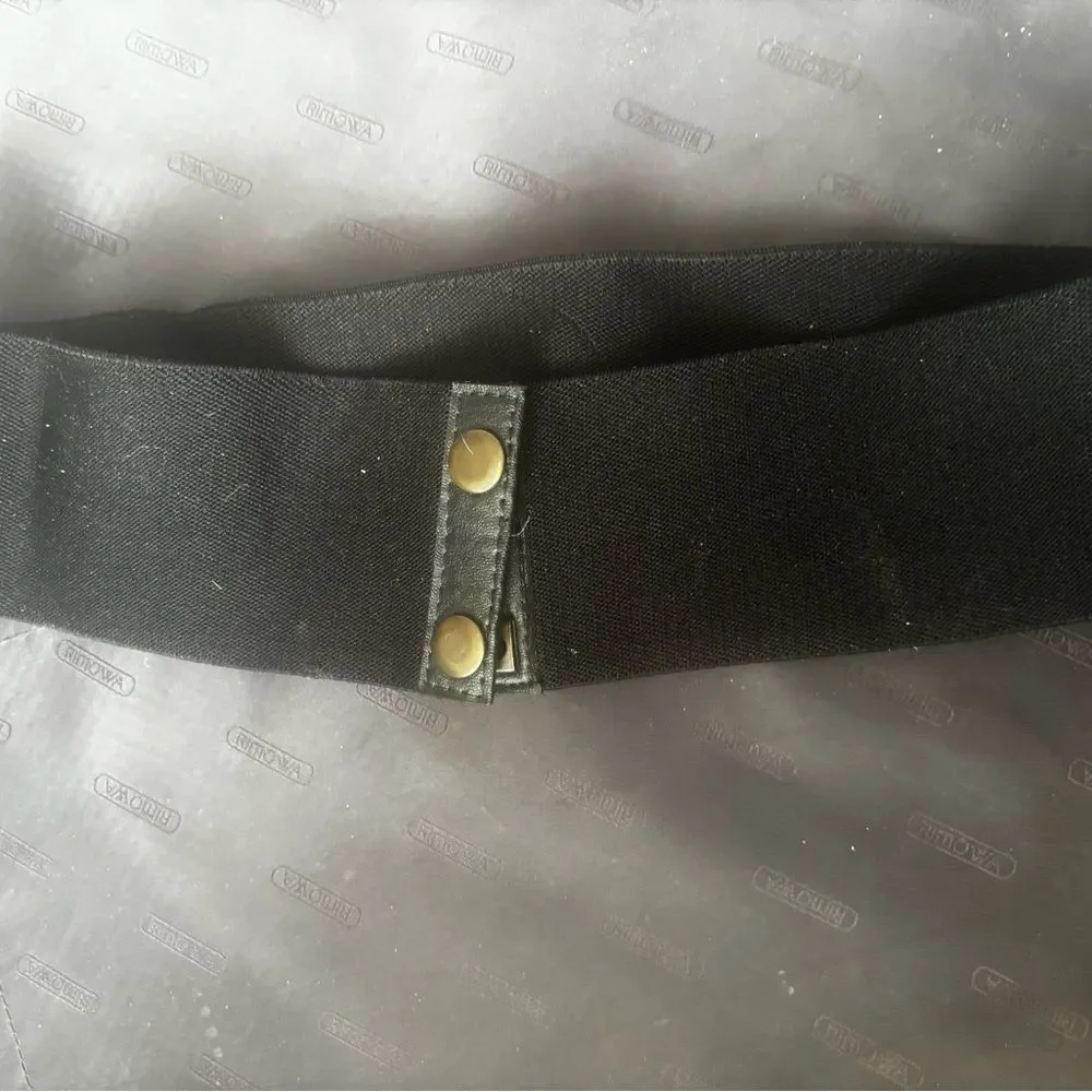 Vintage cowboy stretch belt wide dress suit accessory western silver buckle y2k